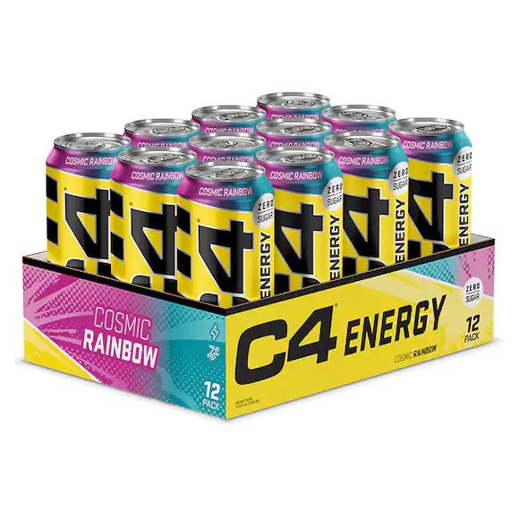 Essential Supplements - Cellucor C4 Explosive Energy Drink - 12 x 500ml - Cosmic Rainbow