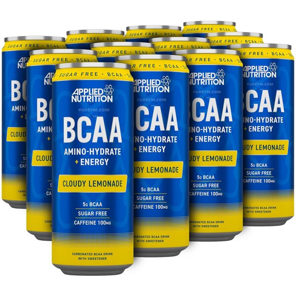 Essential Supplements - Applied Nutrition BCAA Amino-Hydrate + Energy Cans - 12 x 330ml - Cloudy Lemonade