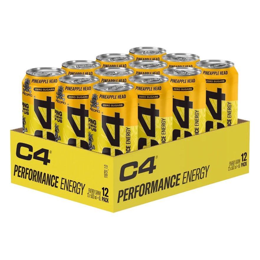 Essential Supplements - Cellucor C4 Explosive Energy Drink - 12 x 500ml - Pineapple Head